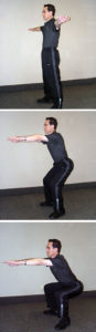 Man exemplifying appropriate squat position