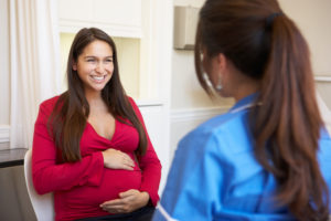 pregnant woman smiling